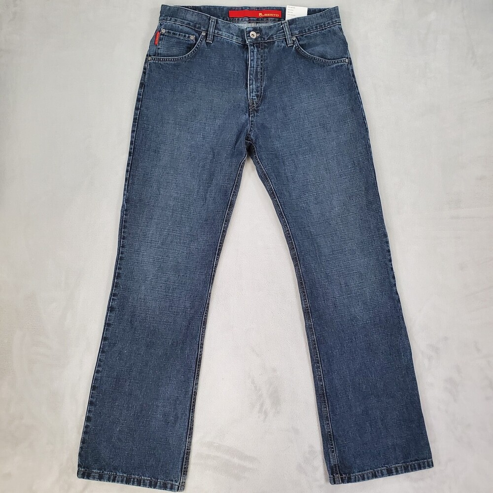 Alberto Jeans 4370 Rock Inky Denim Mens 33x31 Regular Bootcut Ringspun Denim